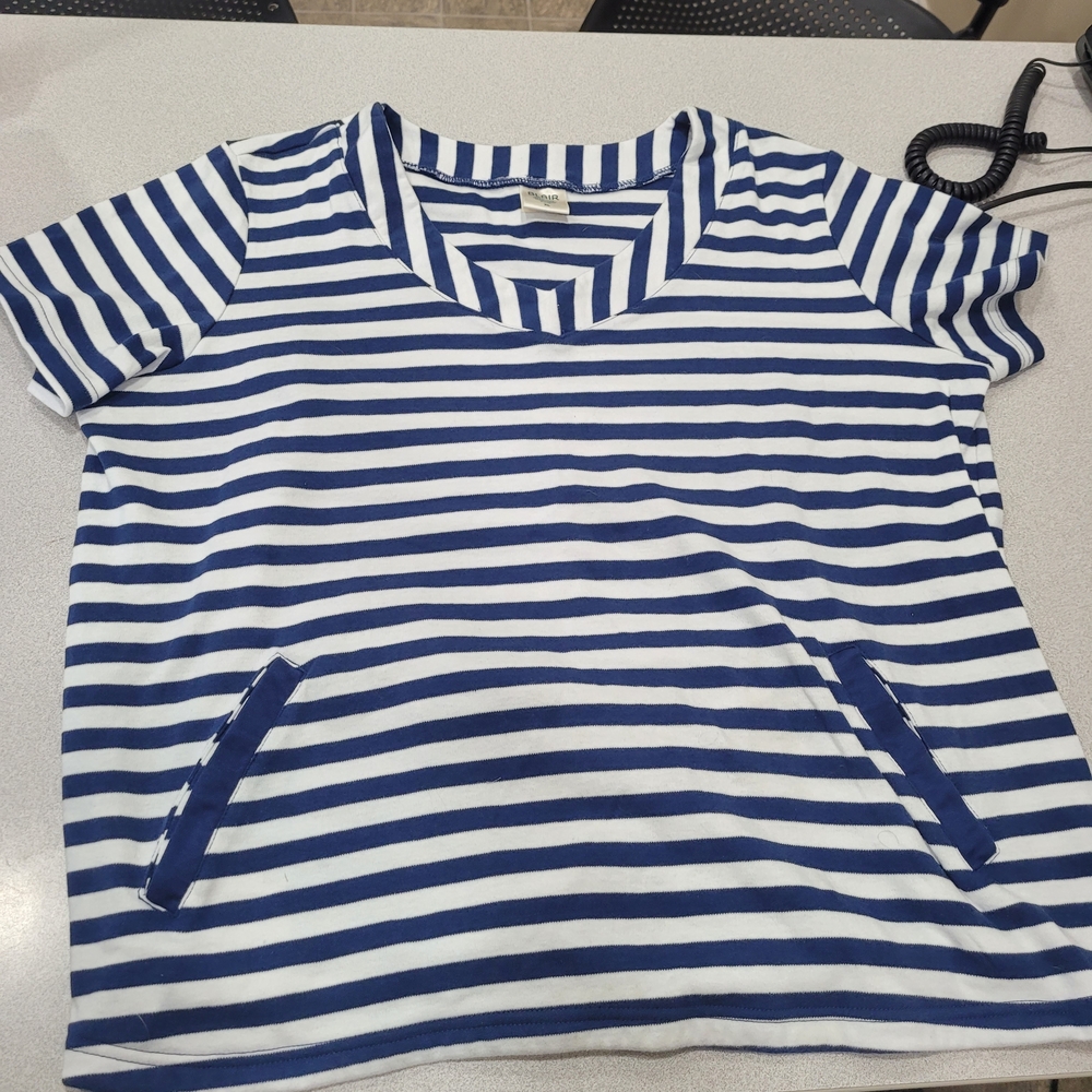 (4 For $20) Blair Blue and White Striped‎ Shirt